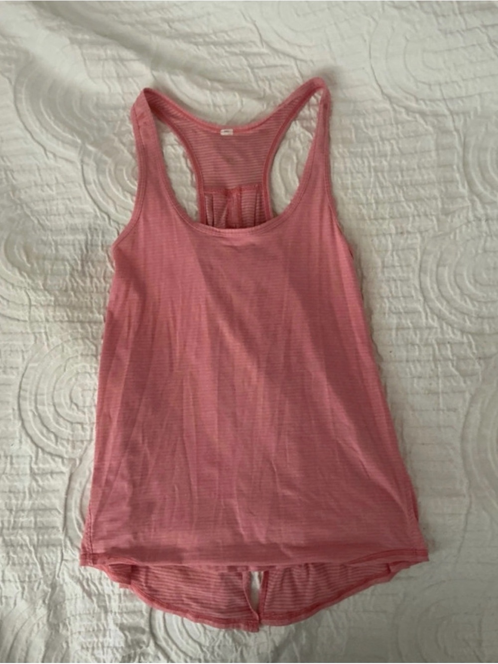 Lululemon Salute the sun split back tank pink stripe XS/S